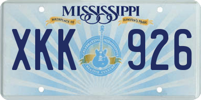 MS license plate XKK926