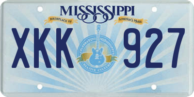 MS license plate XKK927