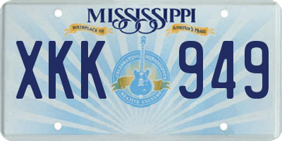 MS license plate XKK949