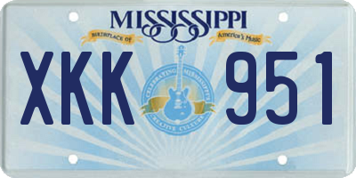 MS license plate XKK951