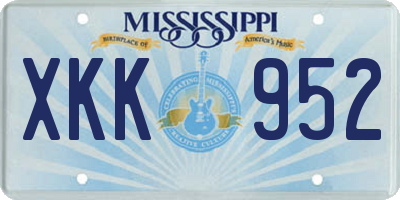 MS license plate XKK952