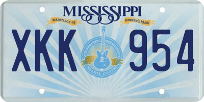 MS license plate XKK954