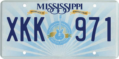 MS license plate XKK971