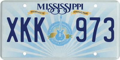 MS license plate XKK973