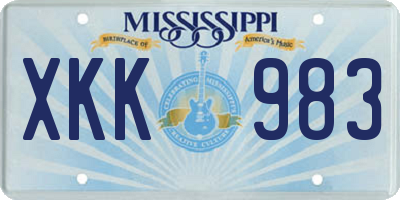 MS license plate XKK983
