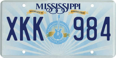 MS license plate XKK984