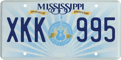 MS license plate XKK995