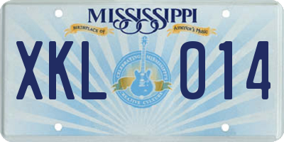 MS license plate XKL014
