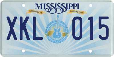 MS license plate XKL015