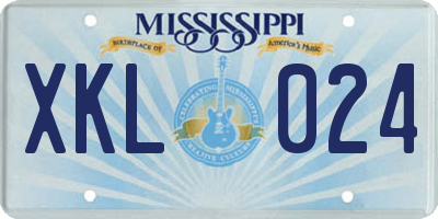 MS license plate XKL024