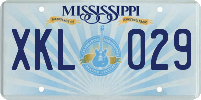 MS license plate XKL029