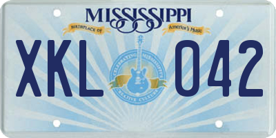 MS license plate XKL042