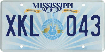 MS license plate XKL043
