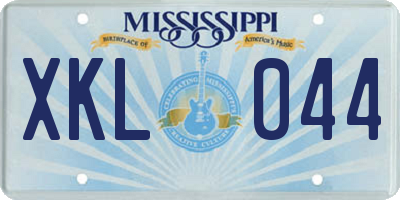 MS license plate XKL044