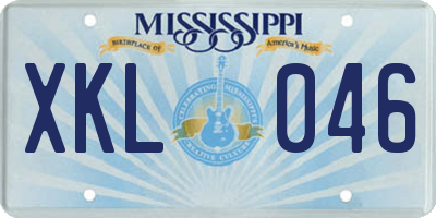 MS license plate XKL046