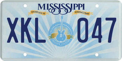 MS license plate XKL047