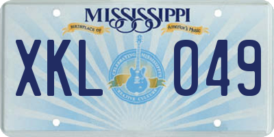 MS license plate XKL049