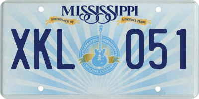 MS license plate XKL051