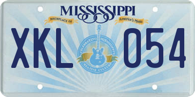 MS license plate XKL054