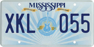 MS license plate XKL055