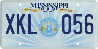 MS license plate XKL056