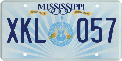 MS license plate XKL057