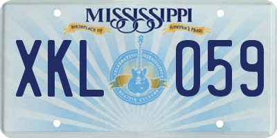 MS license plate XKL059