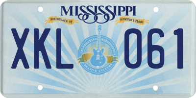 MS license plate XKL061