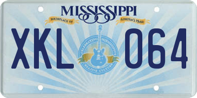 MS license plate XKL064