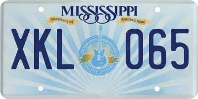 MS license plate XKL065