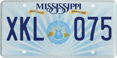 MS license plate XKL075