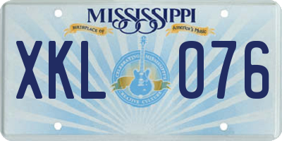 MS license plate XKL076
