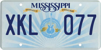 MS license plate XKL077