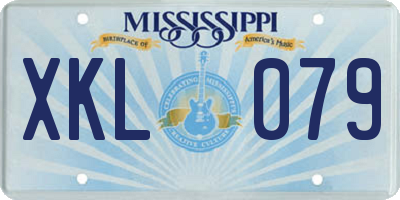 MS license plate XKL079