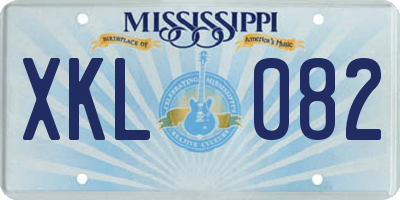 MS license plate XKL082