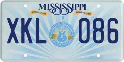 MS license plate XKL086