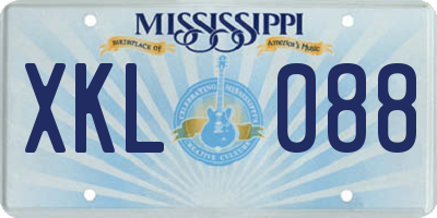 MS license plate XKL088