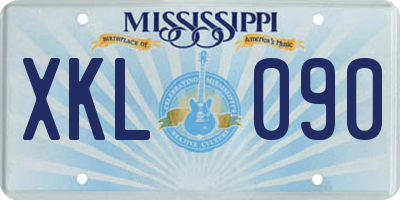 MS license plate XKL090