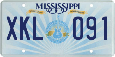 MS license plate XKL091