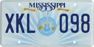 MS license plate XKL098