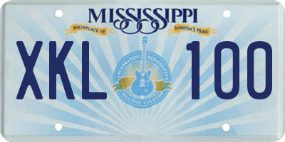 MS license plate XKL100