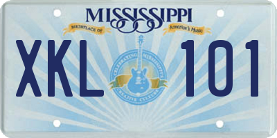 MS license plate XKL101