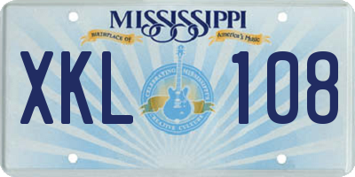 MS license plate XKL108