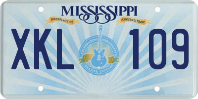 MS license plate XKL109