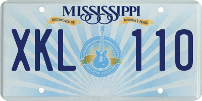MS license plate XKL110