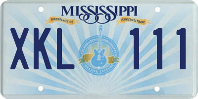 MS license plate XKL111
