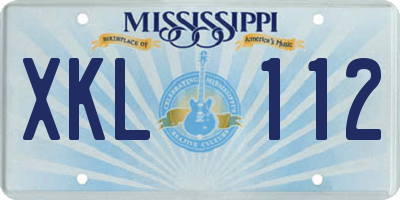 MS license plate XKL112