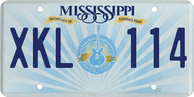 MS license plate XKL114