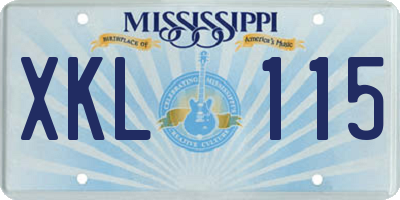 MS license plate XKL115