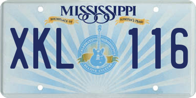 MS license plate XKL116